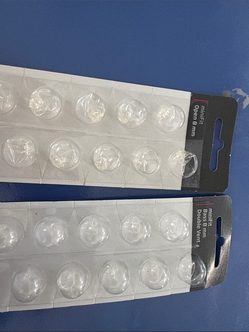 Clear Mini fit 5 open bass 8mm 5 double vent 5 - Pack of 10